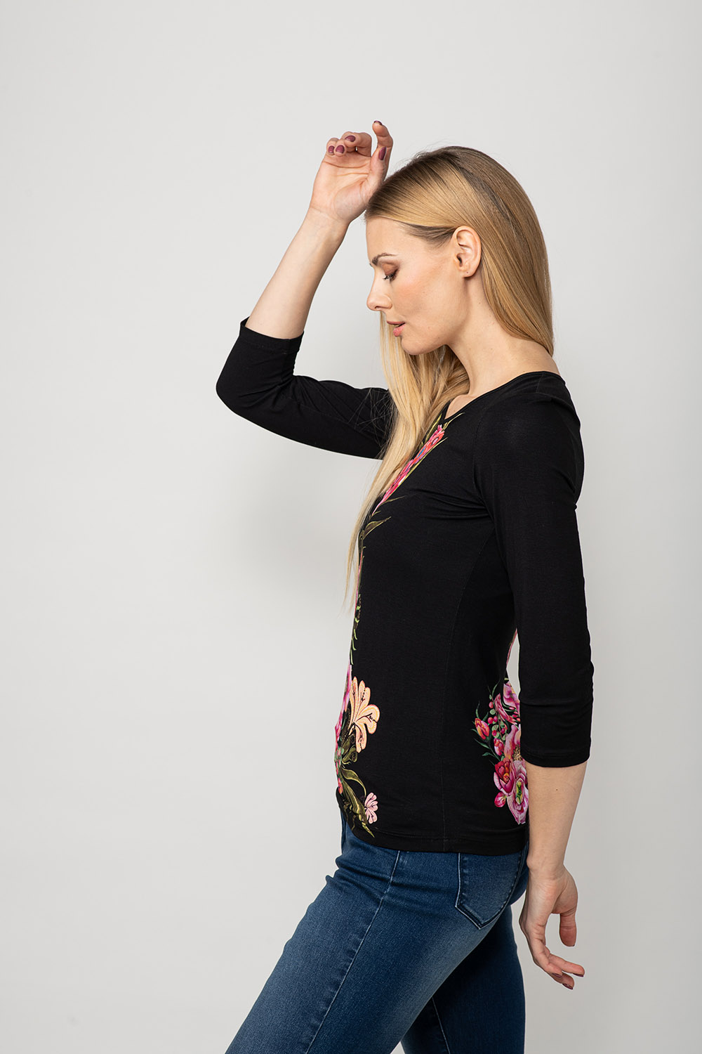 Топ с цветочным принтом Demi393