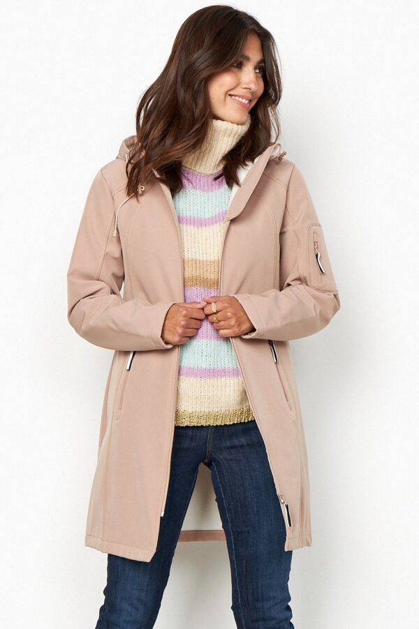 Long hooded jacket Julla3 beige