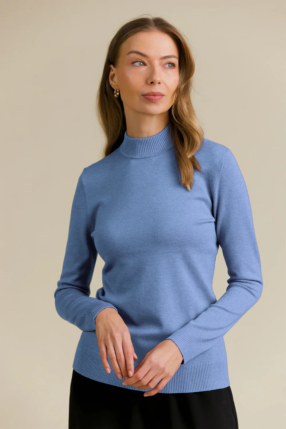 Voglia Frigole High-Neck Sweater - Light blue, XS